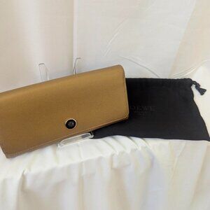 Loewe Gold Leather Long Wallet